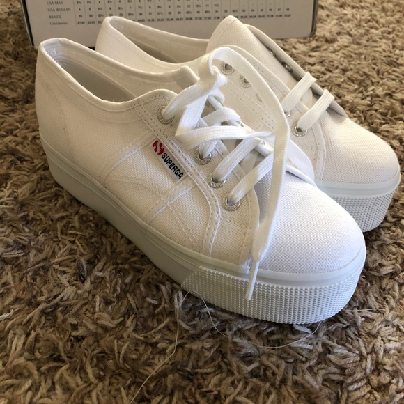 Superga Shoes - Superga Platform White Sneakers